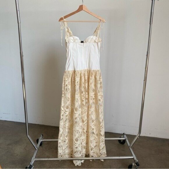 For Love And Lemons Cream Lace Maxi Dress with Black Bow - Picture 10 of 12